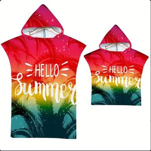 Serviette de plage poncho à capuche tricotée pour adulte, en microfibre, pratique pour le surf - Product Image 2