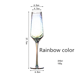 مجموعة كؤوس نبيذ أحمر كريستالية صغيرة ذات علامة تجارية، بتصميم متصدع ومتذبذب، من السيليكون الأسود والذهبي، بدون ساق، زرقاء اللون، مناسبة للزفاف - Product Image 4