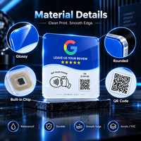 Plaque d'avis NFC en acrylique personnalisée avec code QR, support adhésif, affichage d'avis pour cafés, salons de beauté, cartes de visite