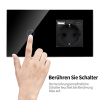 Bingoelec Tuya 1gang Double WiFi Smart Switched et prise murale allemande avec prise USB et type-c Google Home Alexa