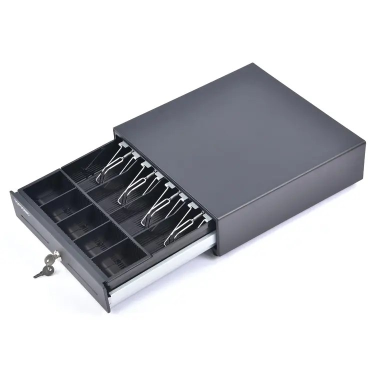 Colore nero Con Serratura Cassetto Dei Contanti 5 Monete Registratore di cassa Cassetto RJ12 di Sicurezza Elettronica Contenitore di Soldi per il Sistema POS