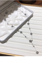 Collar Gargantilla de Plata de Ley S925 con Perlas de Semilla Estrelladas para Mujer, Accesorios de Lujo Ligero de Alta Gama para Verano