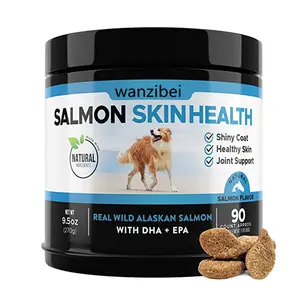OEM/ODM Custom Natural Omega 3 Supplement For Pet Health Dogs Alaskan Salmon Oil Chews With EPA DHA Fatty Acids