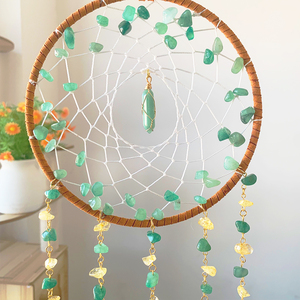 <span class=keywords><strong>Atrapasueños</strong></span> Bohemio <span class=keywords><strong>de</strong></span> Aventurina Verde y Cristal <span class=keywords><strong>de</strong></span> Citrino, Hecho a Mano, Piedra Curativa, Decoración <span class=keywords><strong>de</strong></span> Pared para el Hogar y Regalo Espiritual - Product Image 4