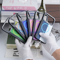 Coque de téléphone magnétique sans fil à texture TPU PC anti-traces de doigts, couleur tendance, pour iPhone 17 Air 16 Pro Max 15 14