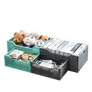 Wholesale PP Rectangular <b>Collapsible</b> Stackable Foldable Eco-Friendly Injection Organizer Bin Home Office Multi-Purpose <b>Storage</b> - Product Image 1