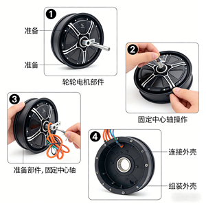 <span class=keywords><strong>Moteur</strong></span> de <span class=keywords><strong>roue</strong></span> arrière sans balais 48V 1000W 10 pouces pour trottinette électrique, étanche IP67, usine OEM - Product Image 5