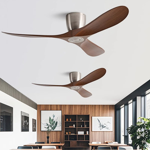 <b>Ceiling</b> <b>Fan</b> With <b>Remote</b> <b>Control</b> Dc Motor Silent Design For Living Room And Dining Room 3 Blade Wood Finish - Product Image 1