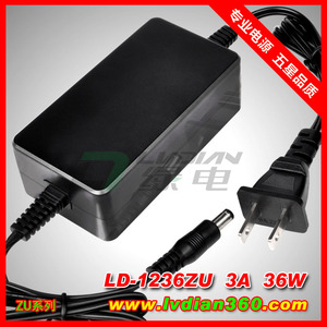 <b>12V</b> 3A Power <b>Adapter</b> 100-240V Input DC Output US Plug 1M Cable for LCD Monitors - Product Image 5