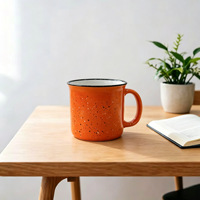 Mug à café de bureau en céramique blanche à large ouverture, motif étoile, 14 oz, avec anse, vaisselle domestique, tasse à lait en porcelaine, gobelet de camping