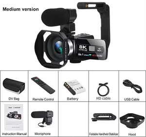 Siêu HD 8K LCD Màn Hình Cảm Ứng Xách Tay Máy Quay Phim 18X Kỹ Thuật Số Zoom Video Máy Ảnh Ghi Âm 1080P Video 10X Wifi Kết Nối - Product Image 3