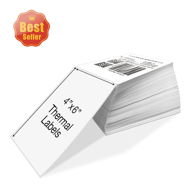 4x6 Inch Waterproof Adhesive White Shipping Label Direct Thermal Roll for Thermal Transfer Barcode Printers