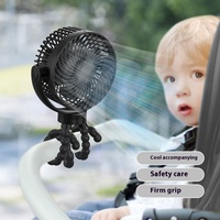 Mini ventilateur pieuvre à clipser rechargeable par USB créatif Nouvelle poussette pour bébé Appareil portatif d'extérieur Électronique grand public durable