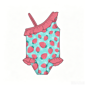 <span class=keywords><strong>Maillot</strong></span> <span class=keywords><strong>de</strong></span> <span class=keywords><strong>bain</strong></span> une pièce pour filles à imprimé fraises, vente chaude, personnalisable, séchage rapide, pour bébés filles - Product Image 2