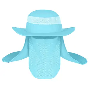 قبعة صيد مضادة للأشعة فوق البنفسجية مضادة للماء للجنسين للرياضة في الهواء الطلق قابلة للتعديل قبعة حماية بالأشعة فوق البنفسجية مع حماية للرقبة