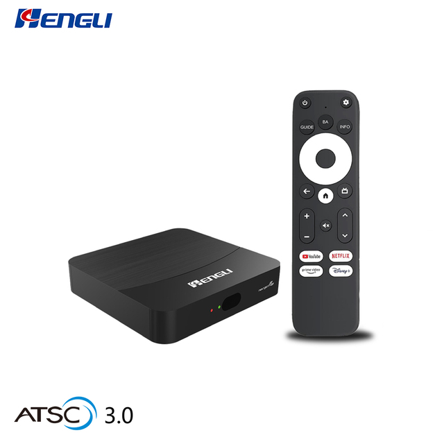 Hot Amlogic S905Y4 Quad Core Android TV Box with HDR 4K Streaming Quality ATSC 3.0 for 5.0 Remote Control