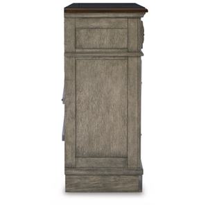 Aparador Rústico con Acabado Gris, 7 Cajones, Madera y Hierro, Diseño Clásico Tallado, para Sala de Estar, Comedor, Cocina, Dormitorio, Hotel - Product Image 4