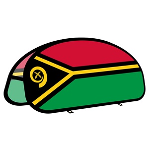 Bannière pop-up en forme de haricot Vanuatu, motifs personnalisés pour la promotion de campagnes publicitaires en extérieur sur les prairies - Product Image 1