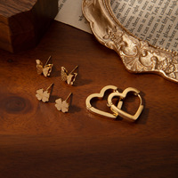 Boucles d'oreilles clous Beiver pour femmes, tendance mode européenne et américaine, design géométrique chiffres romains et diamants, en acier inoxydable plaqué or