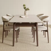 Modernes und Schlichtes Esstisch- und Stuhlset aus Eschenschiefer für Gewerbe, Hotel und Zuhause, Massivholz-Couchtisch
