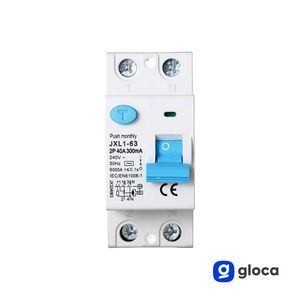 Interrupteur différentiel Gloca JXL1 2P 40A 300mA 250V Montage sur rail DIN Protection électrique - Product Image 4