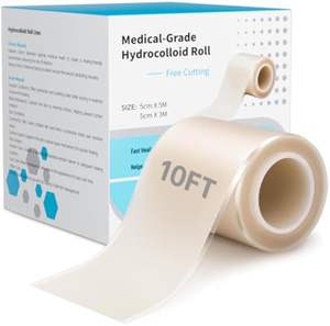 Apósito hidrocoloide en rollo impermeable, de tamaño adaptable, con adhesivo de fácil desgarro, estéril, certificado CE, para el cuidado de heridas, acné, quemaduras y ampollas. - Product Image 1