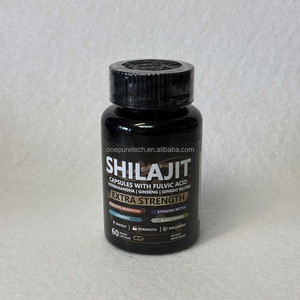 Cápsulas de Shilajit con Ácido Fúlvico Extra Fuerte, 60 Cápsulas, Suplemento Dietético, Gestión de Energía, Fórmula Herbal Natural - Product Image 1