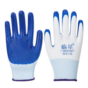 قفازات عمل صناعية واقية من البوليستر المطلي بالنتريل ذات سطح أملس بسعر منخفض - Product Image 4