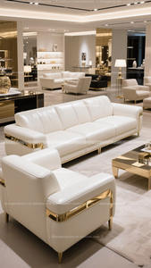 <span class=keywords><strong>Sofa</strong></span> 3 tempat duduk, furnitur kombinasi putih dengan emas 3 <span class=keywords><strong>2</strong></span> 1 set, set kulit <span class=keywords><strong>sofa</strong></span> ruang tamu - Product Image 3