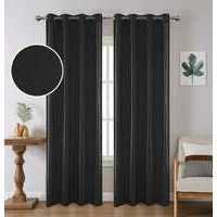 Commercio all'ingrosso 140x228cm nero poliestere tende con 8 occhielli 46 set Per scatola Per decorazioni Per la casa mantovane - Product Image 1