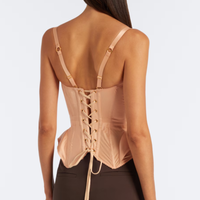2027 Corset Vintage en Dentelle et Satin, Décolleté Cœur, Bretelles Réglables, Fermeture Avant, Laçage Arrière, Amincissant la Taille, Bustier Peplum