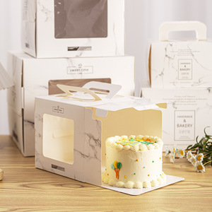 Caixa de papel da embalagem do bolo de 4 polegadas, 4 polegadas, 6 polegadas, <span class=keywords><strong>8</strong></span> polegadas, caixa de papelão elevado com janela - Product Image 3