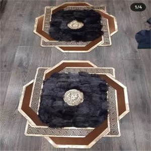 שטיחים עגולים רכים ופרוותיים בהתאמה אישית מסיבי פרווה דמוי ארנבת לסלון - Product Image 4