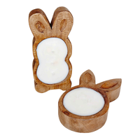 Velas Aromáticas de Madera con Forma de Conejo de Alta Calidad, Marca Privada, Cera de Soja y Coco, Decoración para el Hogar, Bodas y Fiestas, Vietnam