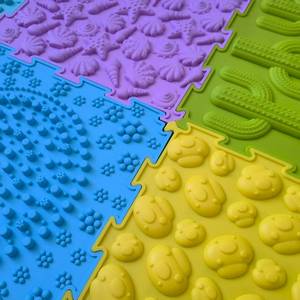 Unisex 8-mảnh thiết lập của cảm giác gạch lát sàn Silicone vuông cho chơi & học tập Tactile cảm giác đồ chơi cho tự kỷ hộp đóng gói - Product Image 4