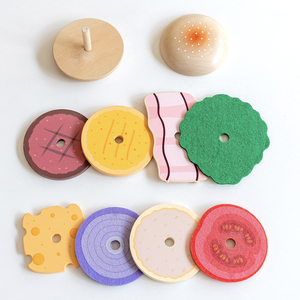 Ensemble de <span class=keywords><strong>jeu</strong></span> de cuisine en bois pour enfants, <span class=keywords><strong>jeu</strong></span> d'imitation pour filles, boutique de restauration rapide danoise, jouet pour enfants, boutique de hamburgers et de poulet frit - Product Image 5