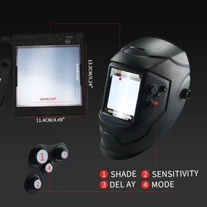 Máscara de Soldadura TIG MIG MMA con Oscurecimiento Automático Solar, Sensor de Arco Eara 4, Visión Amplia de Color Real, DIN5-DIN13, Ventana Grande Transparente - Product Image 2