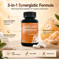 Complément de bien-être en capsules végétales véganes de magnésium à formule complexe OEM personnalisée, haute absorption, 90 capsules, vente en gros