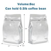 Sacs à fermeture éclair à fond plat en aluminium mat recyclable et coloré, avec valve d'air, pour le stockage de grains de café frais - Vente en gros usine