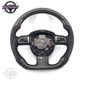 Volante de Fibra de Carbono para Automóvil, Compatible con <span class=keywords><strong>Audi</strong></span> A3 (8P) Sportback, A4 (B8) Avant, A5 (8T), A6 (C6), A8 (D3), Q5 (8R), Q7 - Product Image 1