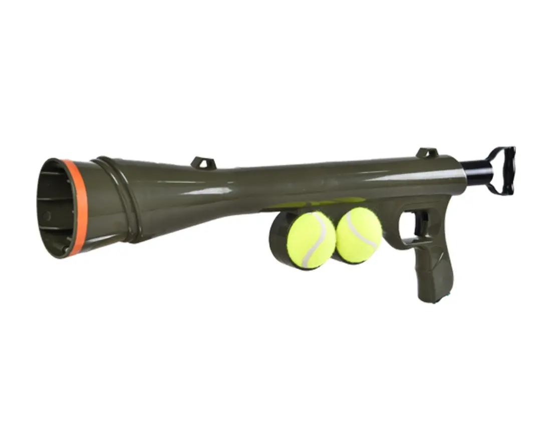 Komik Pet köpek oyuncak silah eğitim namlu mancınık teşvik aracı tenis topu Blaster köpek oyuncak
