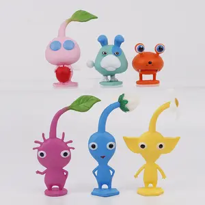 Produk baru populer video game model charater mainan untuk anak-anak kartun plastik koleksi ornamen boneka pikmin figure