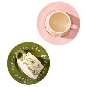 फूल मग कॉफी कप सॉकर घरेलू सिरेमिक कप फूल दोपहर चाय कप के साथ हाथ उपहार कप सेट - Product Image 5