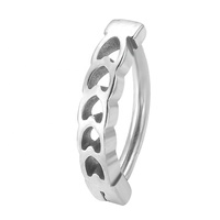 ASTM F136 G23 Titane Anneau De Ventre Piercing Bijoux Fine Heart Style Clicker Mariage ou Fiançailles Corps Bijoux Implant Grade