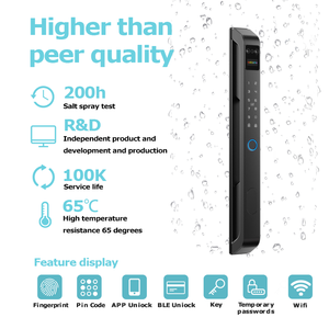 Qunn IP66 Cerraduras inteligentes impermeables para exteriores Aluminio Delgado Madera Compatible Puerta estrecha Tuya App Control Nube conectada a través de Wifi - Product Image 2