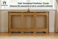 Cache-radiateur classique personnalisé, placage chêne premium, gamme complète disponible, meuble de radiateur best-seller au Royaume-Uni