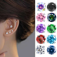 Boucles d'oreilles clous en titane G23 hypoallergéniques avec zircon cubique, sans nickel, pour oreilles sensibles, femmes, adolescentes, filles
