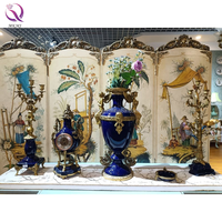 Vase décoratif en céramique et laiton de style oriental, trophée antique, artisanat d'art pour la décoration intérieure