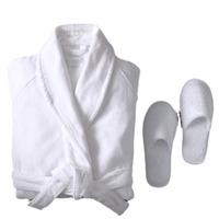 Peignoir d'hôtel cinq étoiles en pur coton blanc, tissu éponge gaufré, pour maison d'hôtes et gîtes