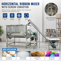 Mélangeur horizontal en acier inoxydable pour poudre détergente 200 kg, mélangeur à ruban, machine à mélanger la poudre de cacao et de lait, vente en gros, fabricant OEM